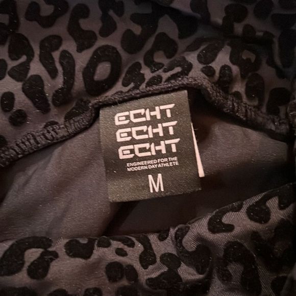 Echt black/grey velvet leopard print active leggings - Picture 8 of 11